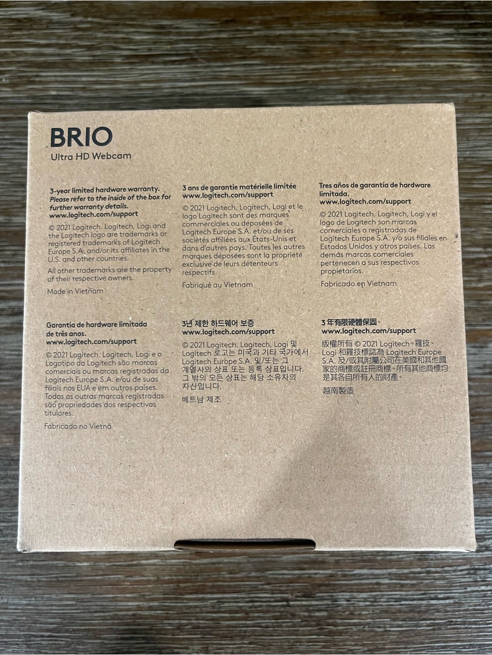 Logitech BRIO Ultra HD Webcam - Brown Kraft & Black Print - Picture 2 of 3